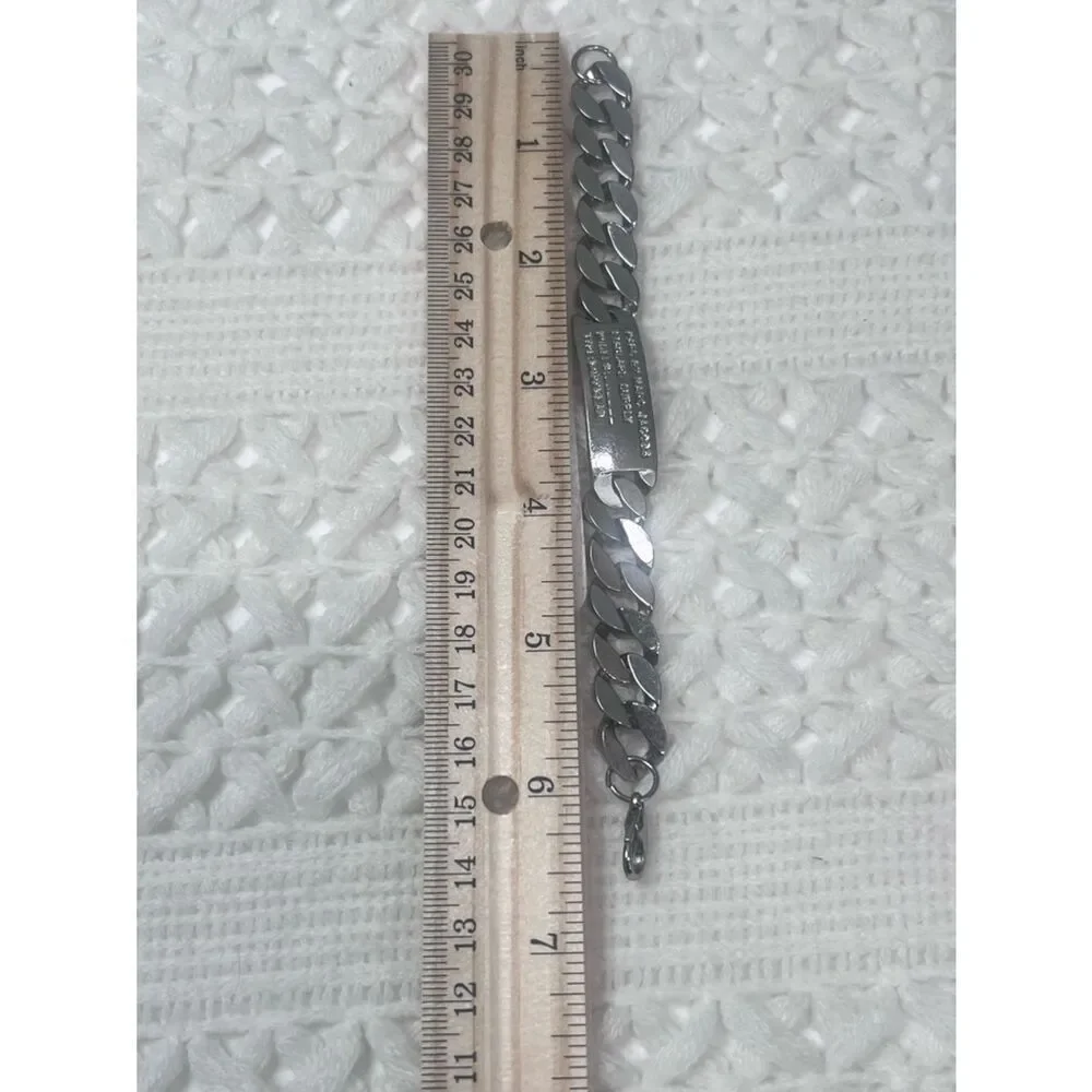 Marc by Marc Jacobs Standard Supply ID  Silver Tone Chunky Streetwear Bracelet